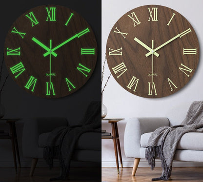 Glow in Dark Roman Numeral Silent Wall Clock