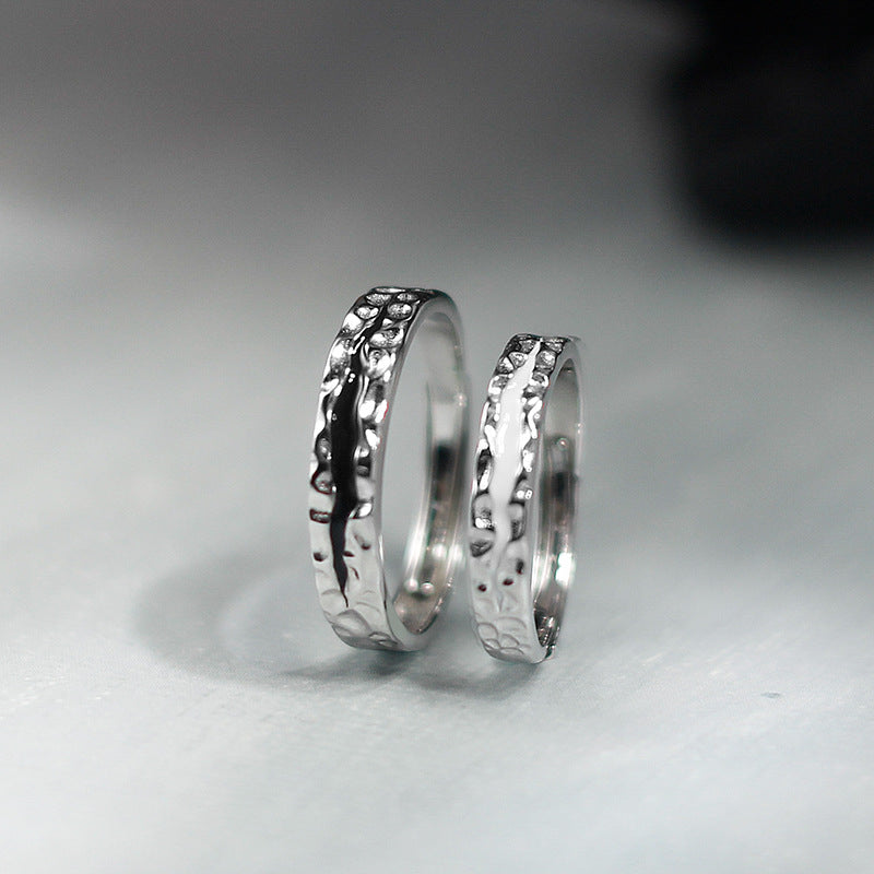 Matching Crumpled Couple Rings Set for Two