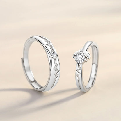 Custom Engraved Heartbeat Promise Rings for Couples