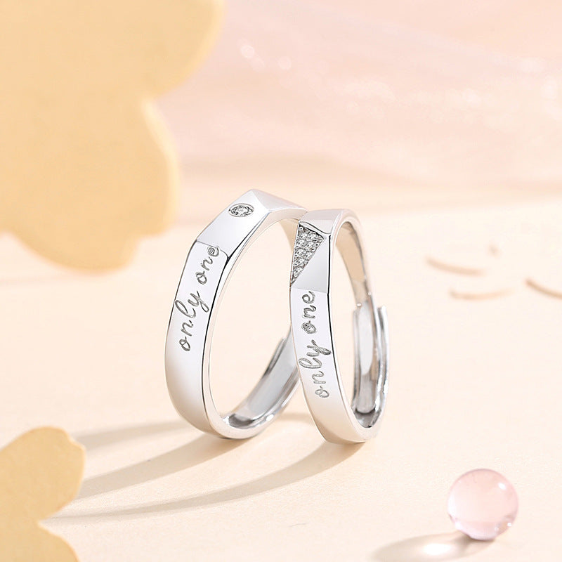 Only One Engraved Promise Rings Set for Couples