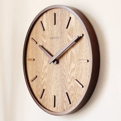 Minimalistic Silent Wooden Analog Wall Clock 12 Inches