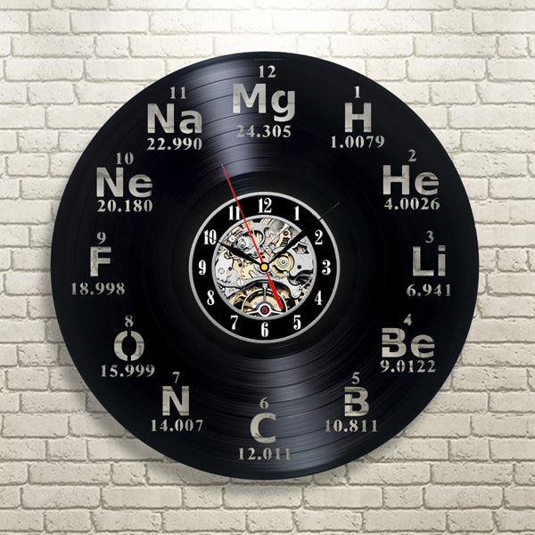 Great Vinyl Wall Clock Gift for Chemistry Professor Gullei.com
