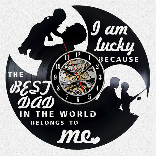 Best Vinyl Wall Clock Gift for Fathers Birthday Gullei.com