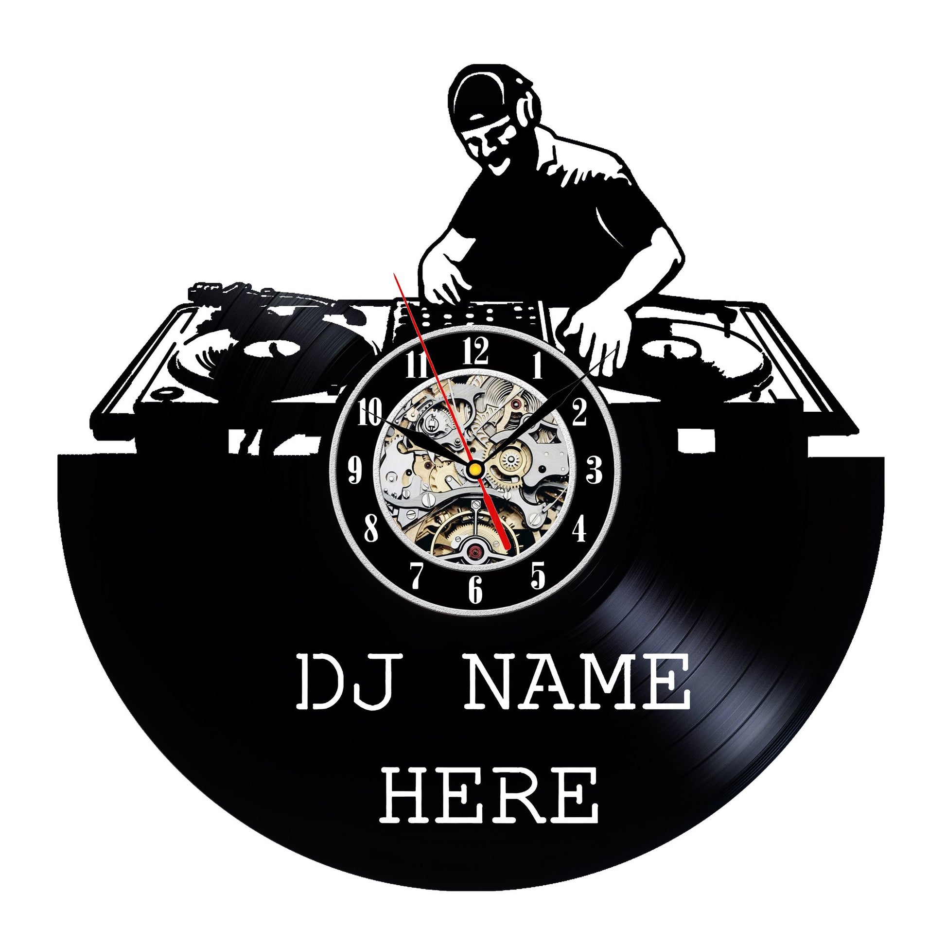 Personalized Clock Gift for a Dj Friend Gullei.com