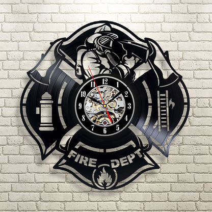 Great Gift for Firefighters Vinyl Wall Clock Gullei.com