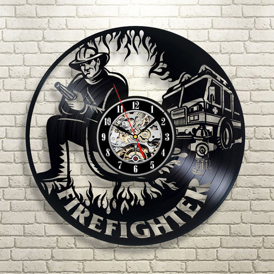 Christmas Gift for Firefigher Vinyl Wall Clock Gullei.com