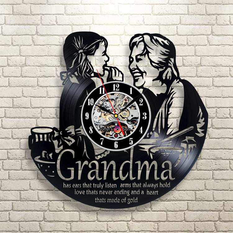 Best Birthday Gift for GrandMa Vinyl Wall Clock Gullei.com