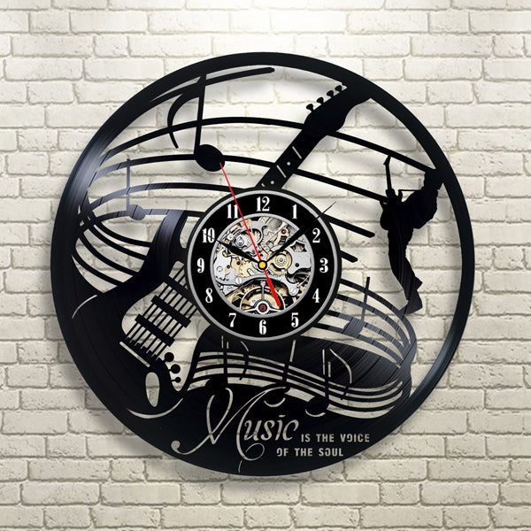 Great Christmas Gift for Guitarist Vinyl Wall Clock Gullei.com
