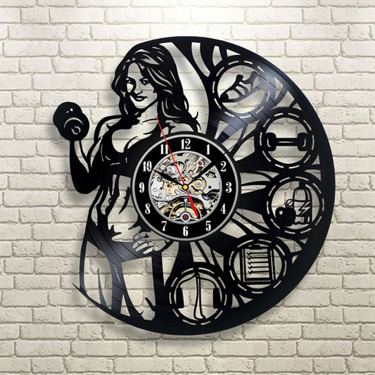 Best Gift for Gym Enthusiast Girlfriend Vinyl Wall Clock Gullei.com