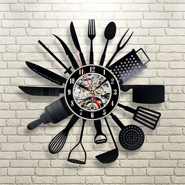 Creative Vinyl Clock Gift for Kitchen Wall Gullei.com
