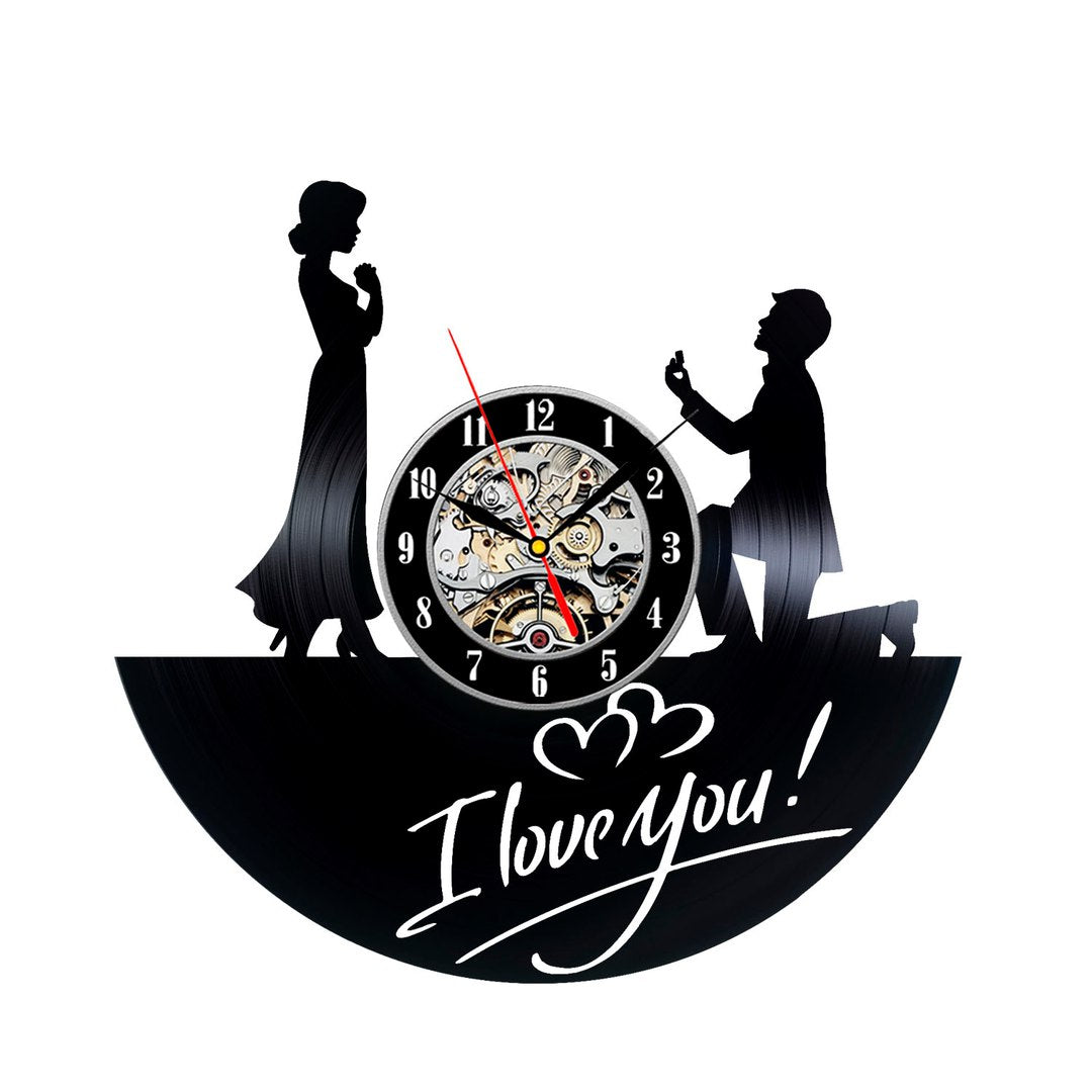 Vinyl Clock Proposal Romantic Valentines Lovers Gift Gullei.com