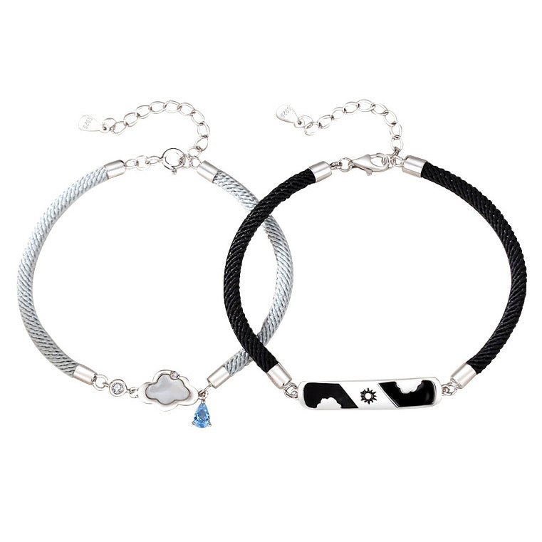 Engraved His Hers Relationship Bracelets Set Gullei.com