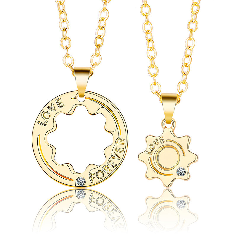 Forever Love Interlocking Pendants Couple Jewelry Set Gullei.com