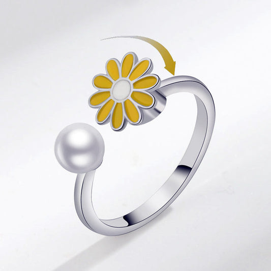 Floral Spinner Fidget Ring for Women Gullei.com