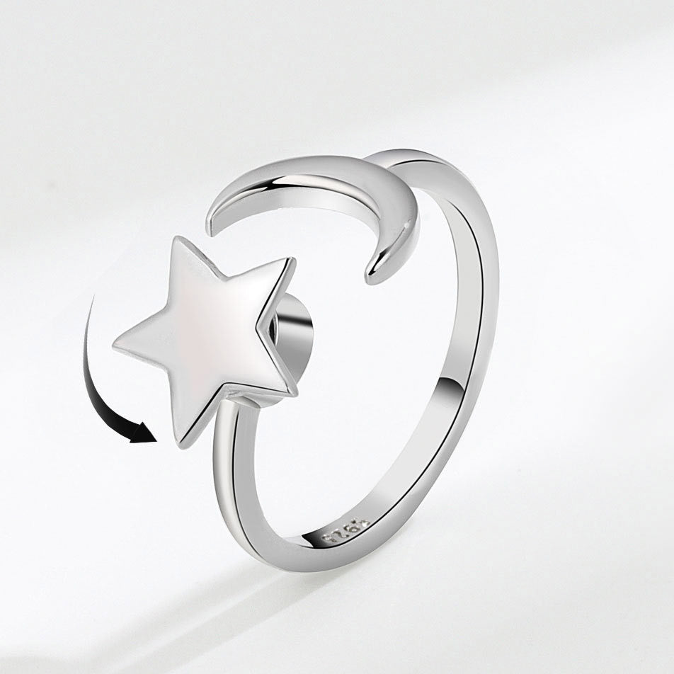 Moon Star Fidget Spinner Ring for Her Gullei.com