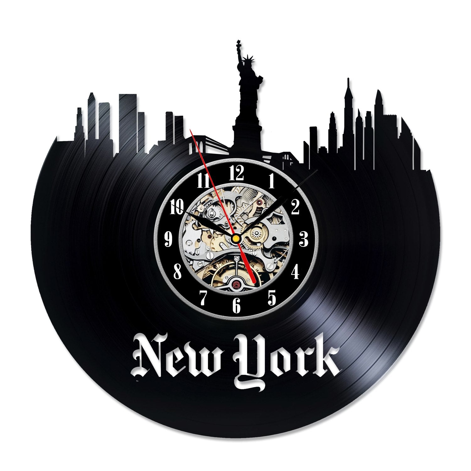 Decorative Vinyl Record Newyork City Unique Wall Clock Gullei.com