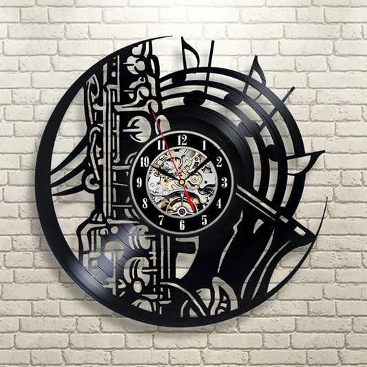 Saxophone Music Lovers Vinyl Record Wall Clock Gullei.com