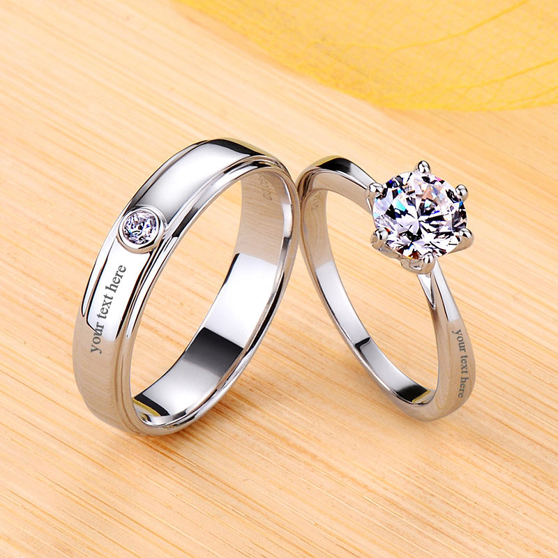 Custom 1.11 Carat Diamond Couple Promise Rings Set for 2 Gullei.com